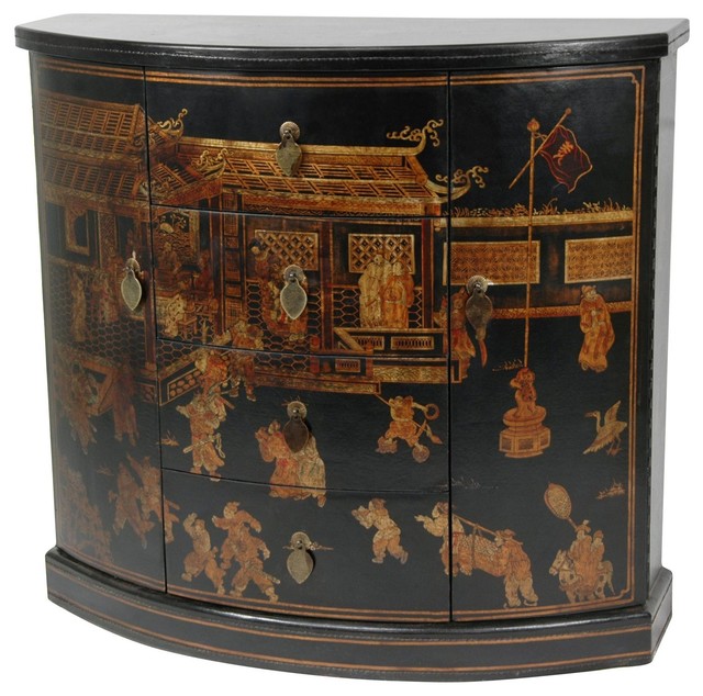 Black Lacquer Village Market Traditional Buffets And Sideboards by Oriental Furniture