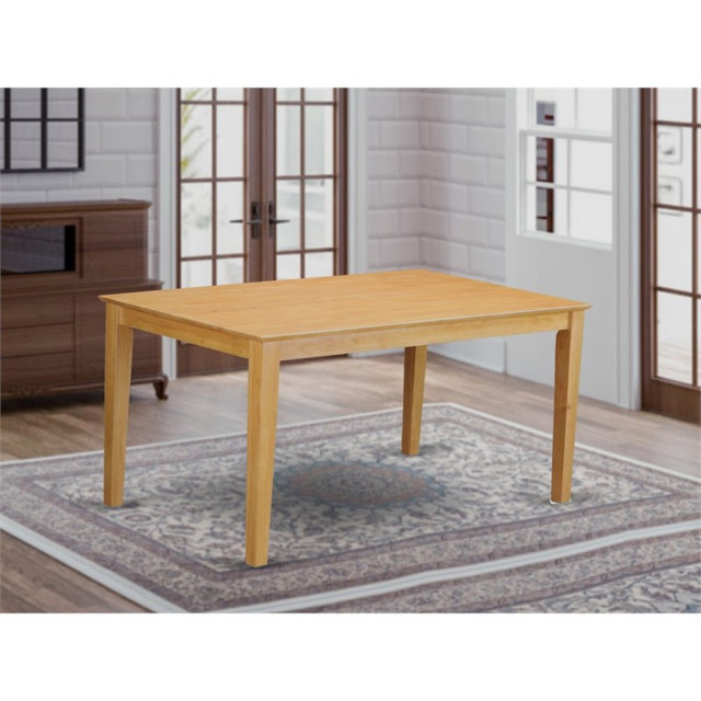 Atlin Designs Rectangular Solid Wood Dining Table in Oak Finish ...