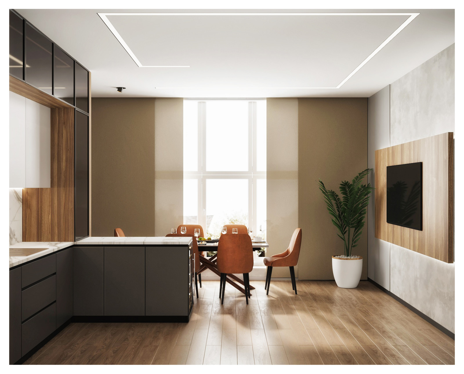 Проект для молодой семьи из 4-х человек в современном стиле