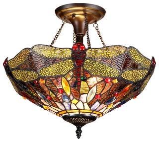 Dragan Dragonfly Semi Flush Ceiling Fixture Victorian Dragan Dragonfly Semi Flush Ceiling Fixture Victorian Mount Lighting By Chloe Inc
