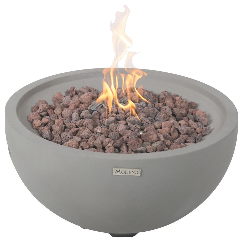 Modeno Nantucket Fire Bowl Round Concrete Fire Pit, Propane