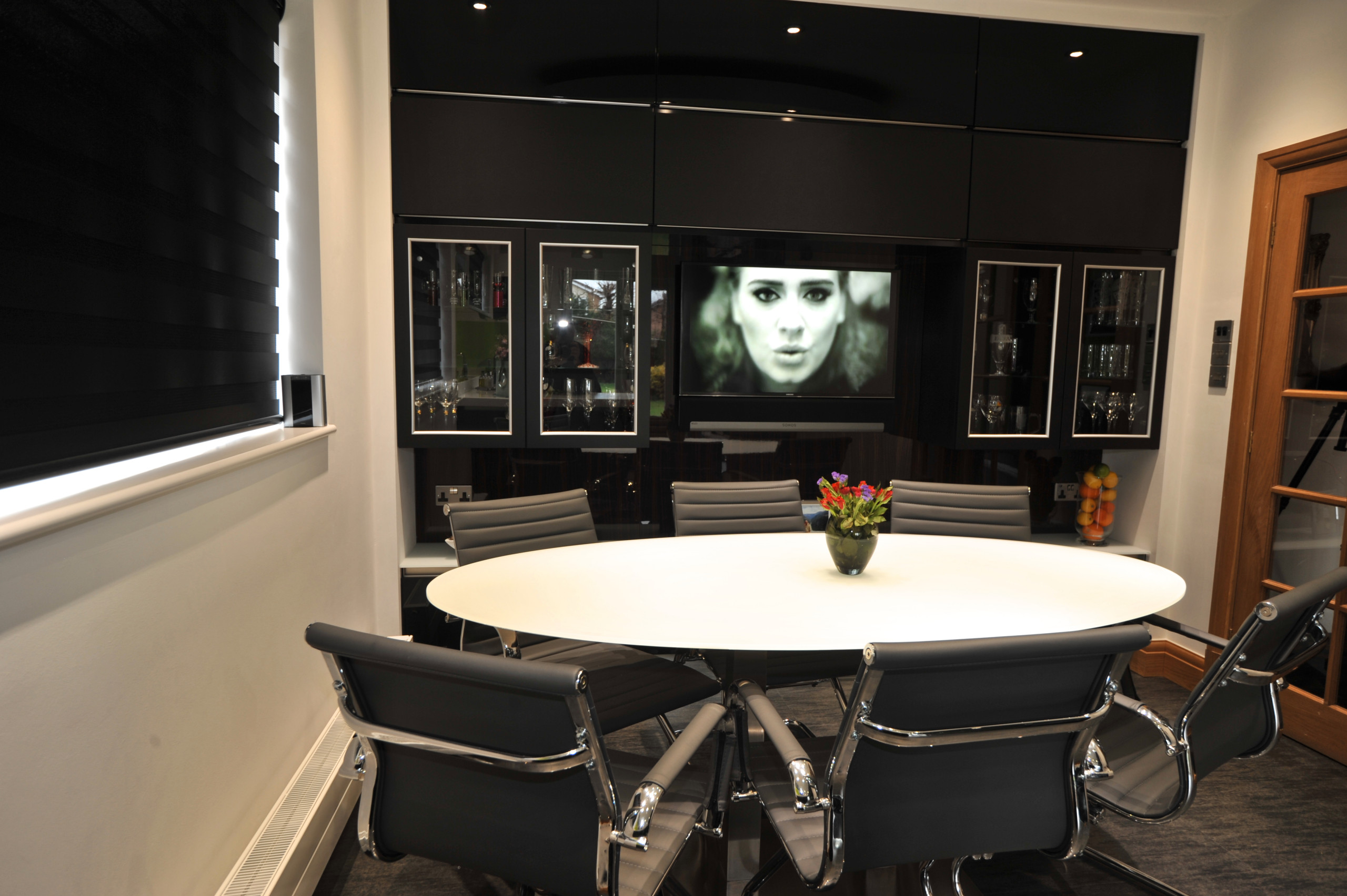 High Gloss Black Handleless Kitchen
