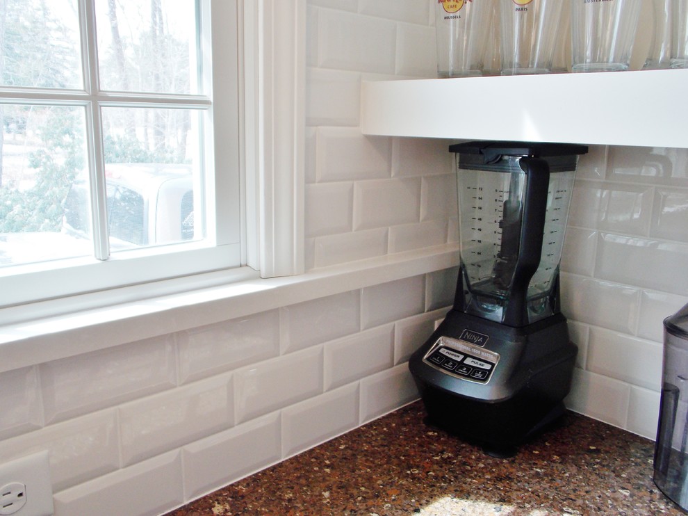 Small transitional home design photo in Boston