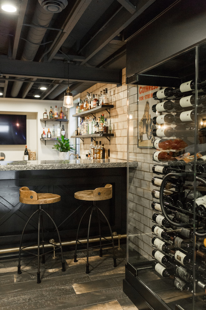 Basement - rustic basement idea in Cedar Rapids