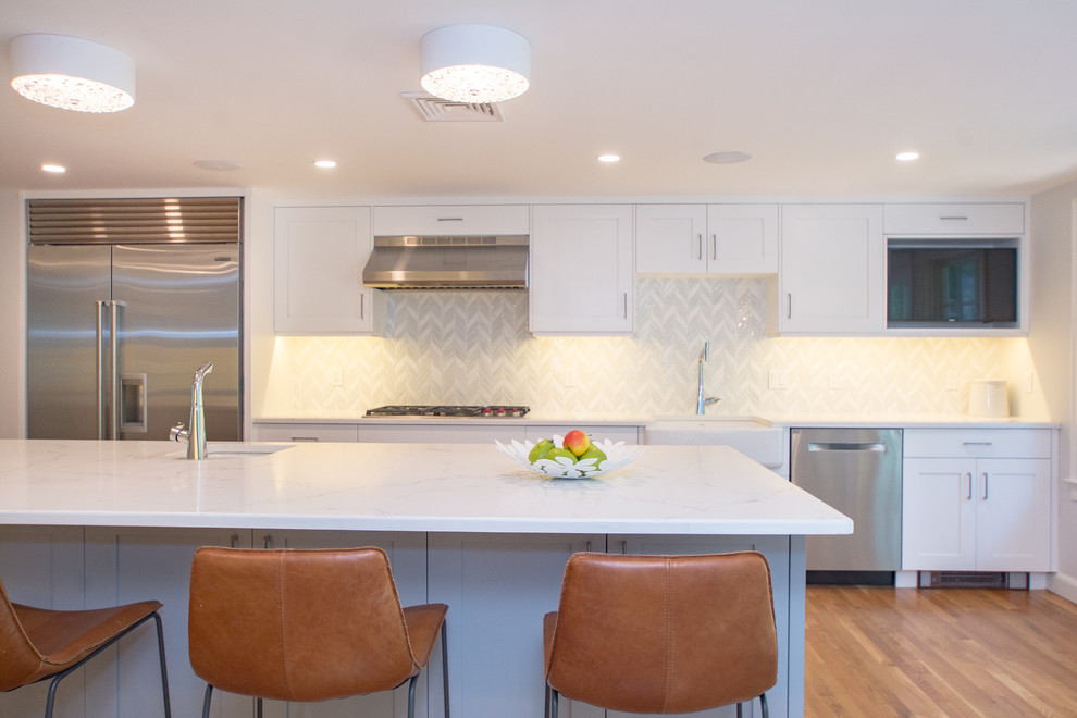 Transitional kitchen photo in Boston