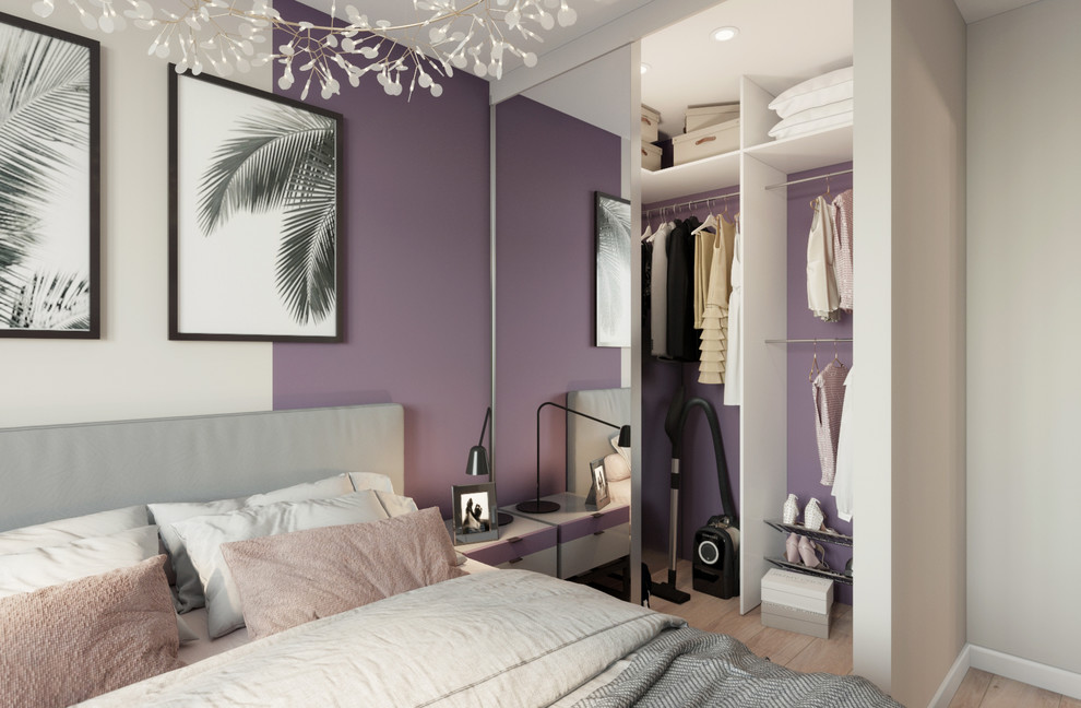 Дизайн двухкомнатной квартиры в лавандовых акцентах