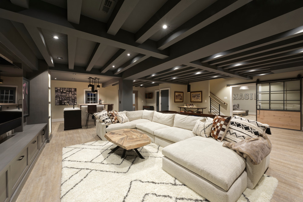 Industrial Chic Sports Enthusiast's Basement - Industrial ...