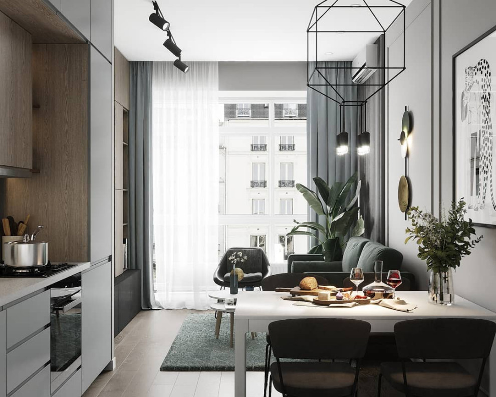 Проект кухни-гостиной 18 кв.м.