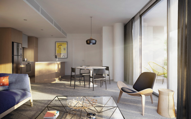South Yarra contemporary-living-room