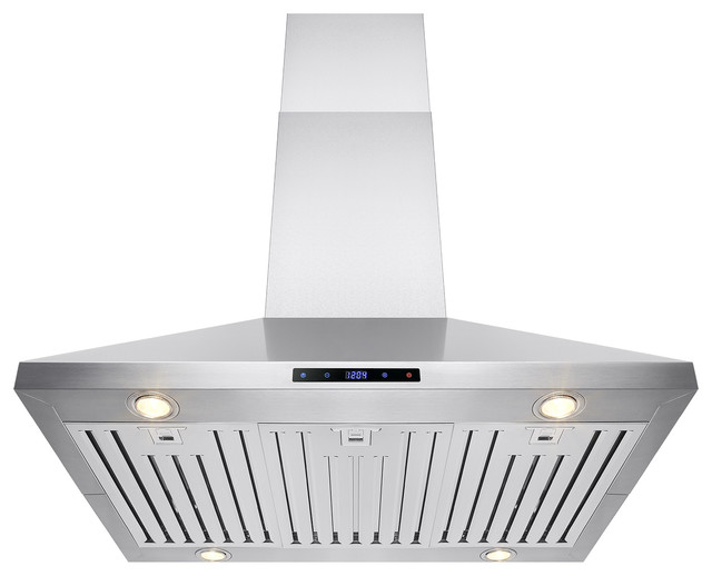 AKDY 36" Stainless Steel Island Mount Range Hood Touch Screen