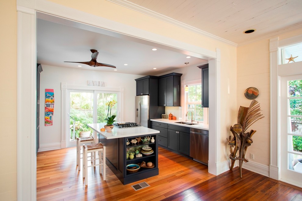 Inspiration for a transitional kitchen remodel in Miami