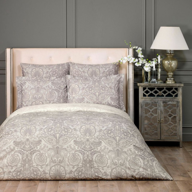 Adel Grey Duvet Cover Fulls Royal Satin Traditional Duvet Covers