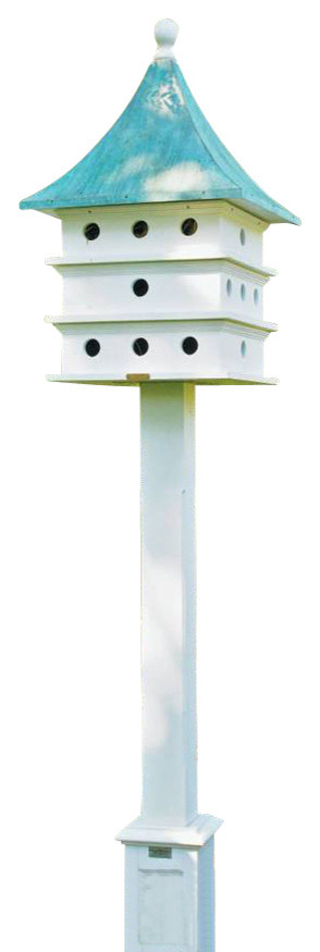 Lazy Hill Farm Designs Ultimate Martin Bird House with Blue Verde Copper Roof