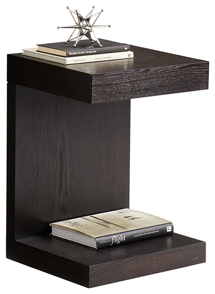CShaped Wooden Side/End Table Transitional Side Tables And End