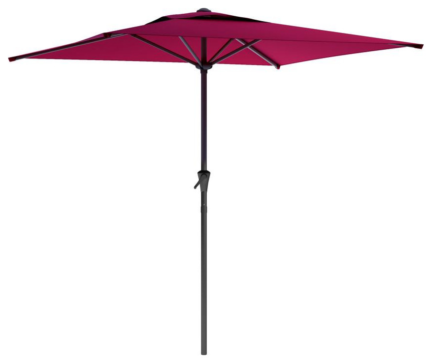 Square Patio Umbrella, Wine Red Transitional Outdoor Umbrellas by