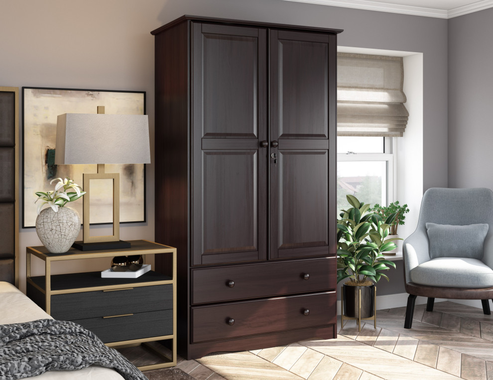 100 Solid Wood Smart Wardrobe Armoire Closet Transitional Armoires And Wardrobes By Palace Imports Houzz