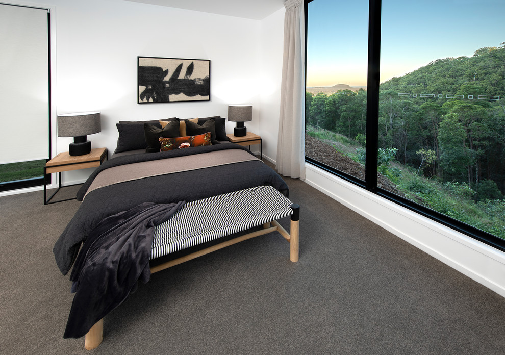Design ideas for a contemporary bedroom in Sunshine Coast.