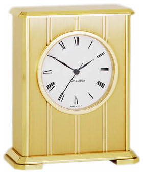 Chelsea Embassy Clock In Brass Beach Style Desk And Mantel