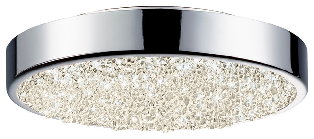 Dazzle Led Surface Mount With Clear Crushed Glass Shade