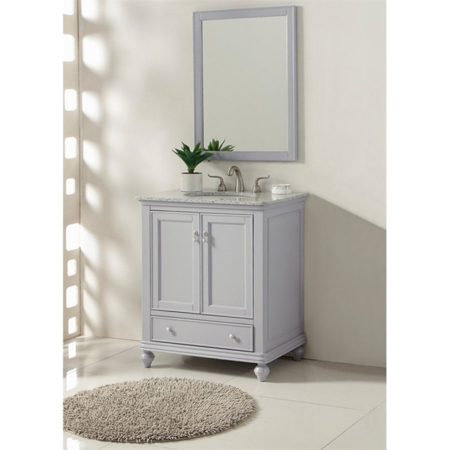 Elegant Decor Otto 24" Wood Single Bathroom Vanity in Light Gray, 30