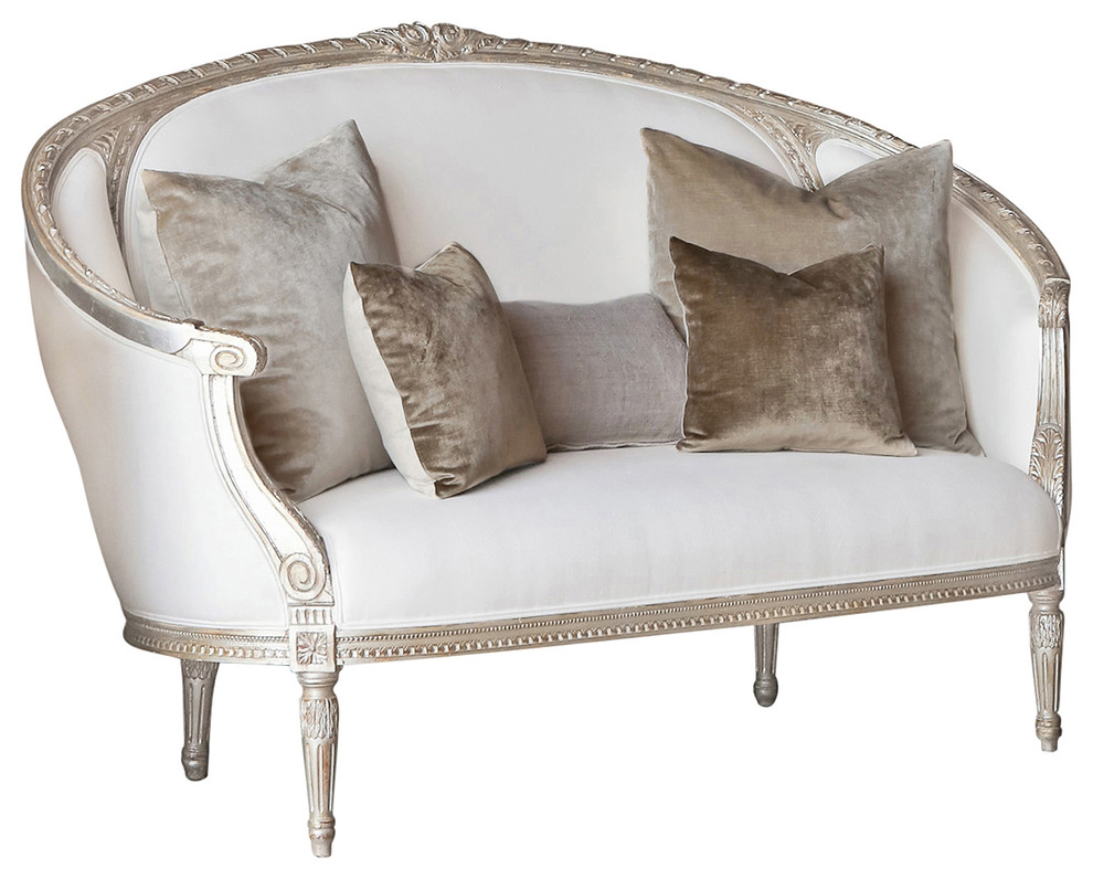 Eloquence Versailles Canape Sofa in Silver Leaf