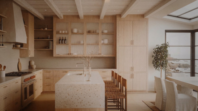 Organic Modern Kitchen with Natural Wood Cabinetry contemporary-kitchen