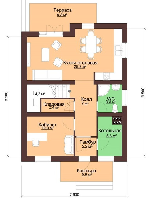 План 1-го этажа