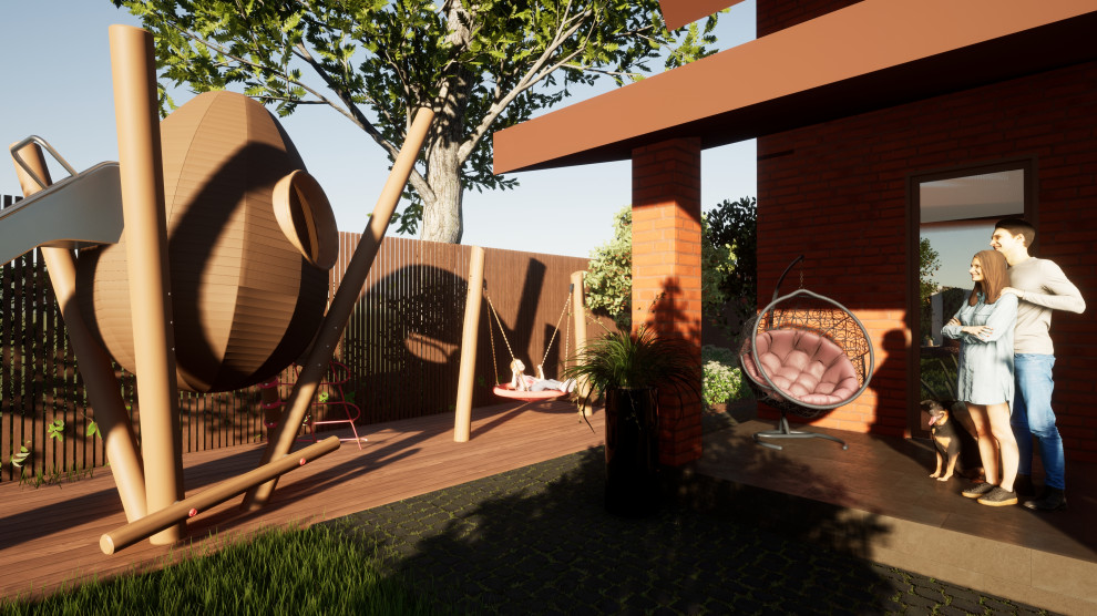 Коттедж ЖСК Горелый Хутор, Ландшафтный дизайн участка 6 соток