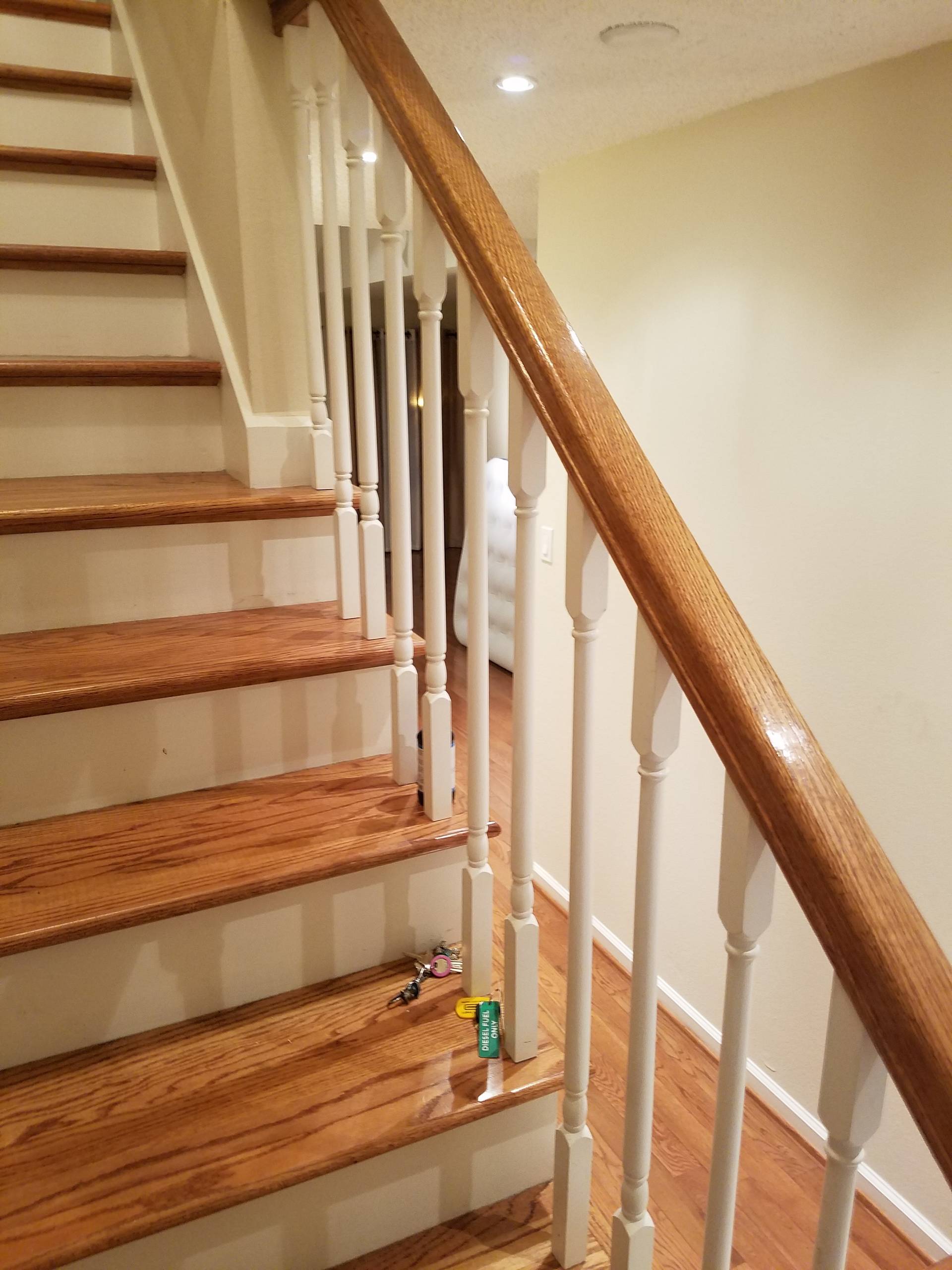new prefinished woodfloors/ stairs/ handrails