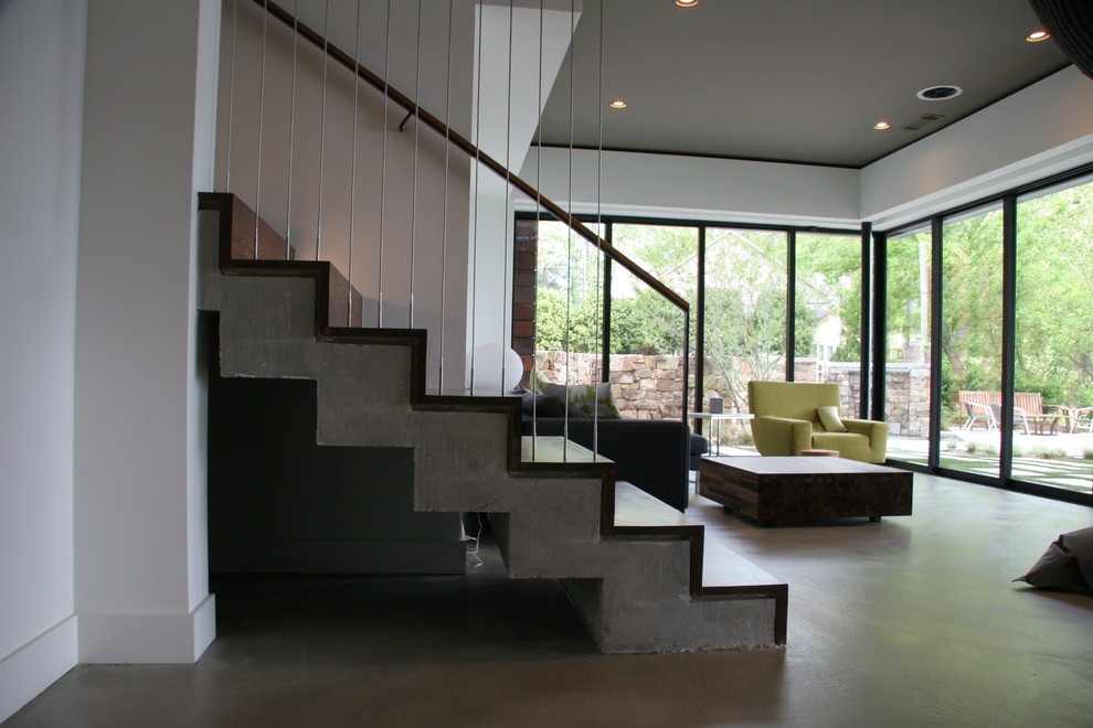 This is an example of a contemporary basement in Atlanta.