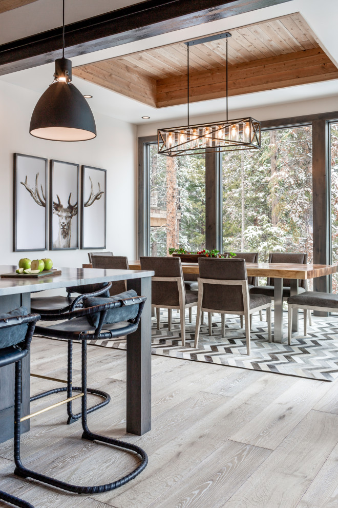 Inspiration for a rustic dining room remodel in Denver