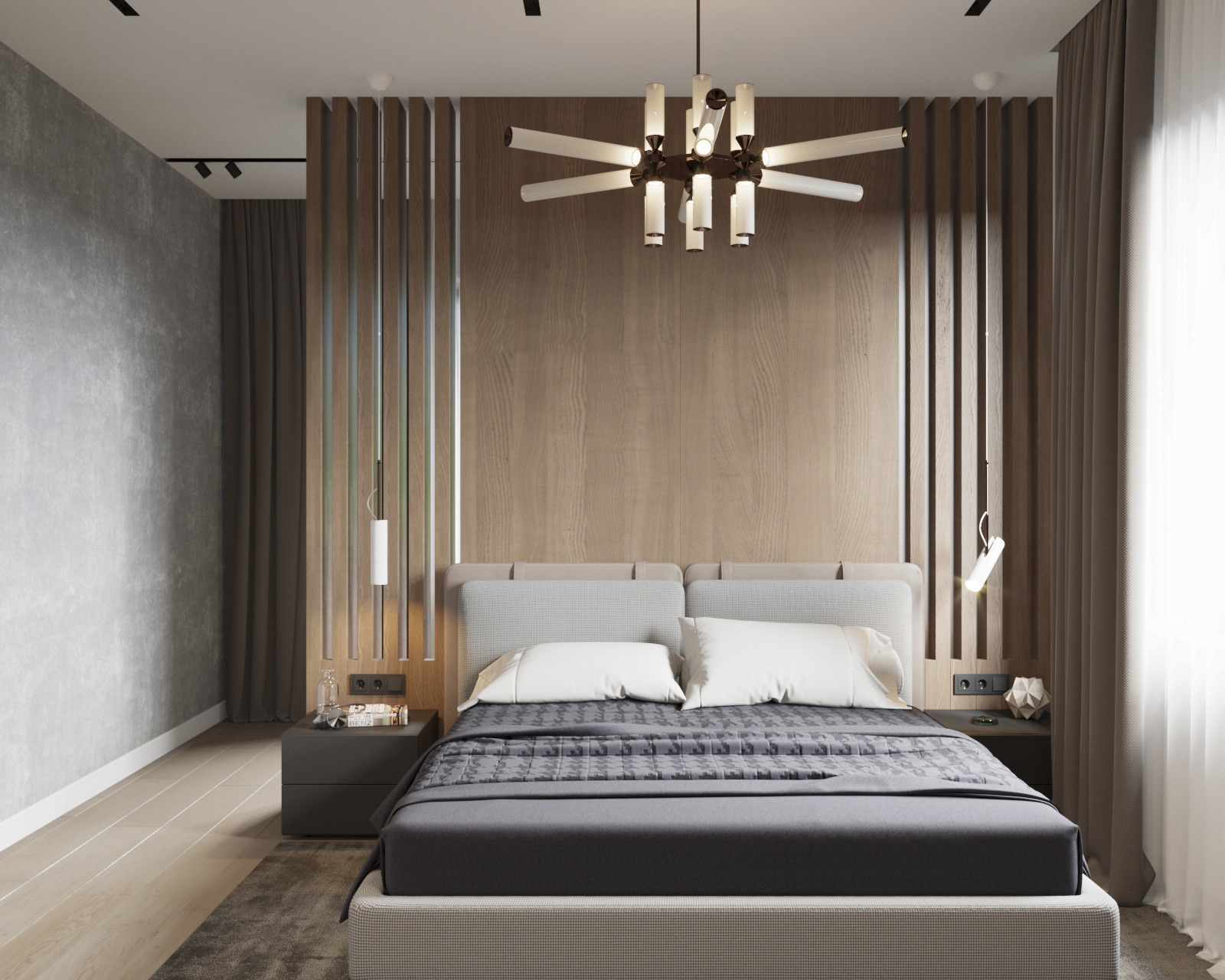 Интерьер в спальне частного дома с.Рощино