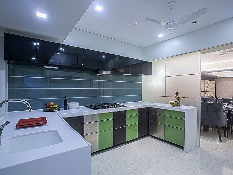 Design ideas for a contemporary kitchen in Mumbai.
