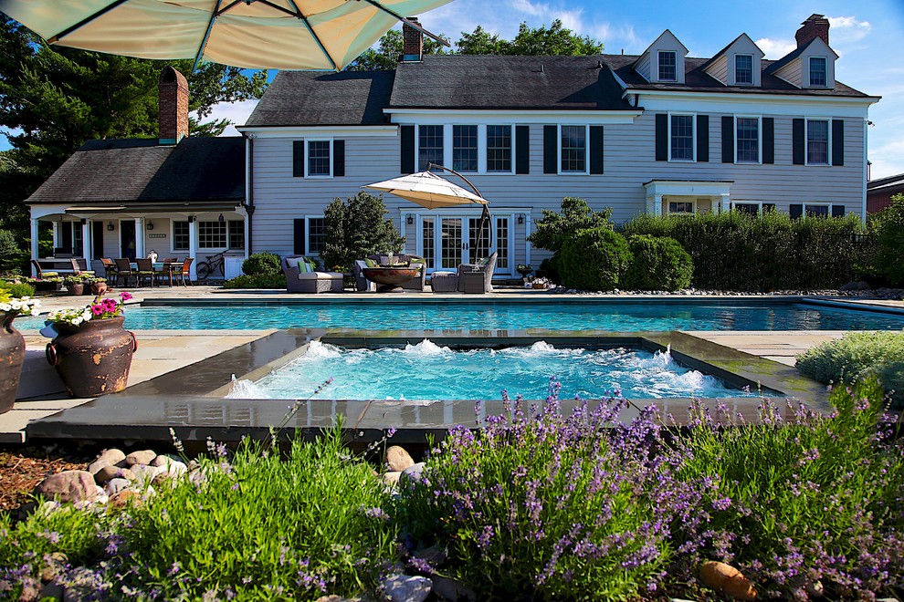 Inspiration for a timeless pool remodel in New York