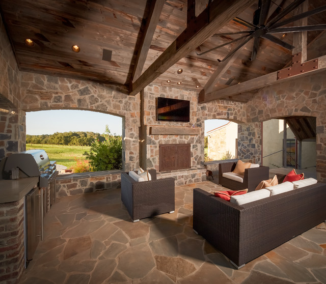 Ranch rustikal-patio