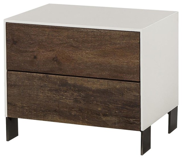 Cardosa Reclaimed Wood And White Lacquer Nightstand