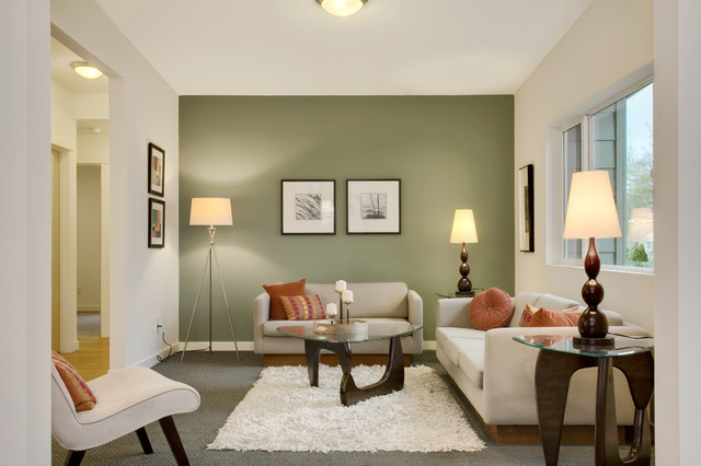 Modern Green Seattle Remodel Transitional Living Room