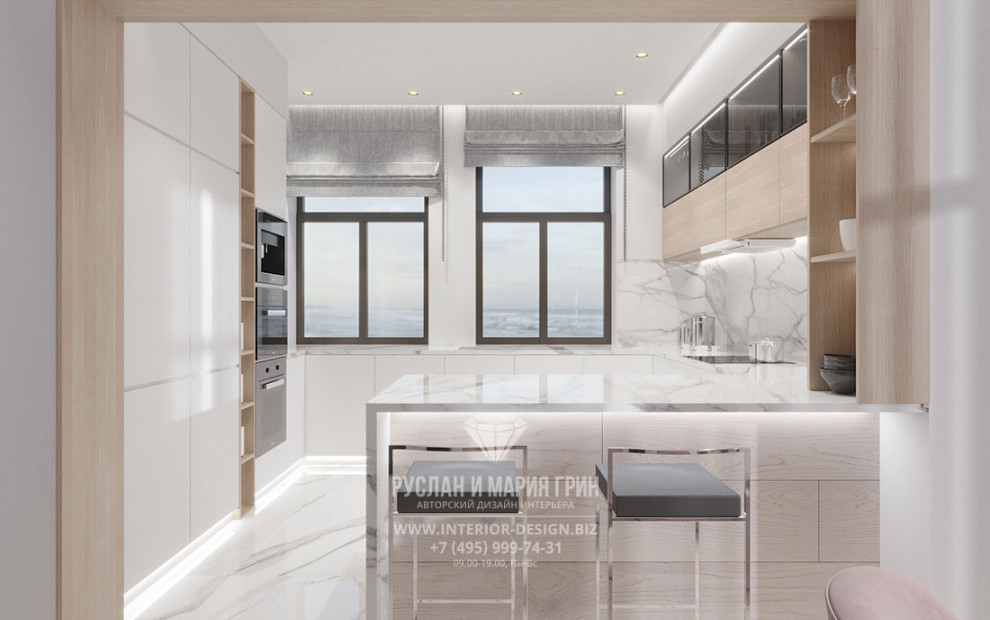 Дизайн интерьера кухни-столовой в современном стиле