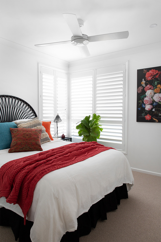 Photo of a beach style bedroom in Sunshine Coast.
