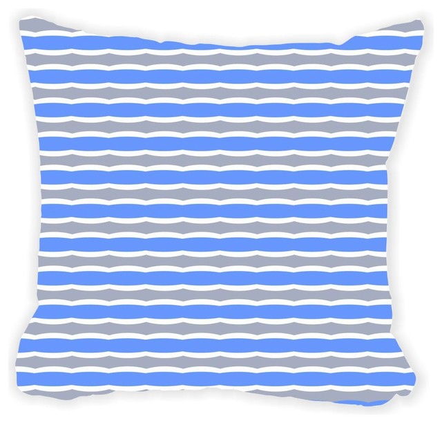 Shop Houzz Rikki Knight LLC Blue and Gray Swirly Stripes Microfiber Throw Pillow - Decorative ...