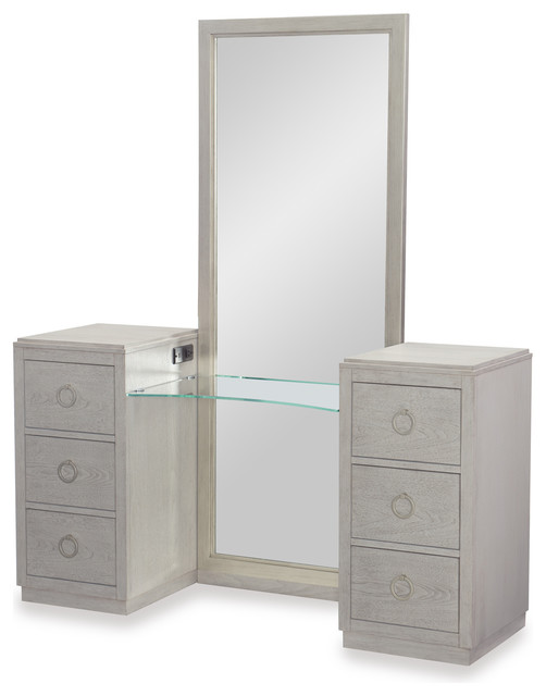 Rachel Ray Home Cinema Vanity With Mirror, Shadow Gray 7200-7400K