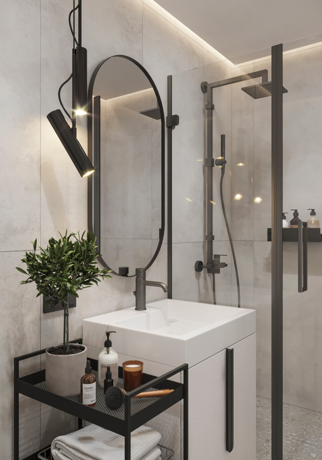 Дизайн  интерьера студии ЖК Аквамарин