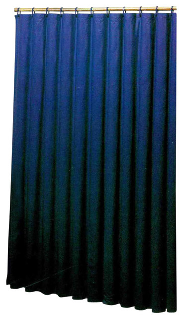 Vinyl Shower Liner With Magnets And Grommets, Navy Blue
