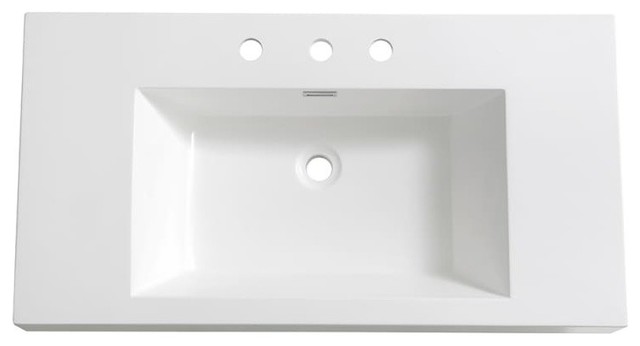 Vista 36 Integrated Sink Countertop White Contemporary