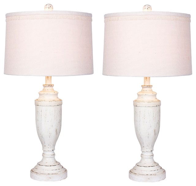 Urn Cottage Antique White Res, Table Lamps, 29.5"