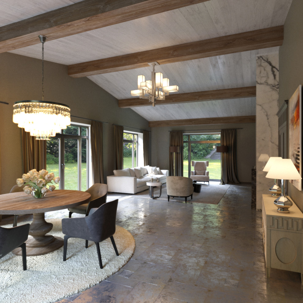 Гостиная загородного дома