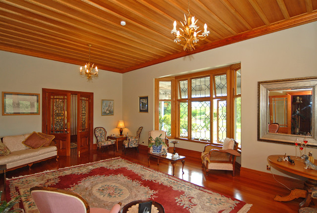 Meeanee House amerikansk-craftsman-vardagsrum