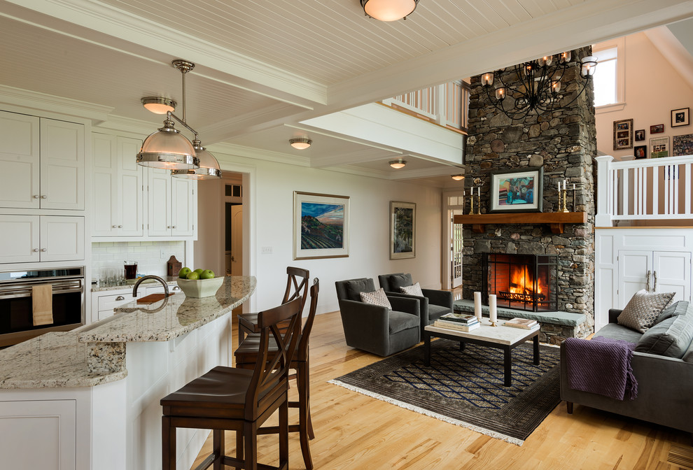 Gambrel Country Home Farmhouse Living Room New York By Crisp Architects