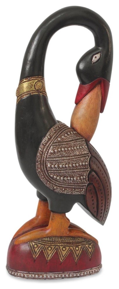 Sankofa Bird Message Wood Sculpture Southwestern Decorative Objects And Figurines By 