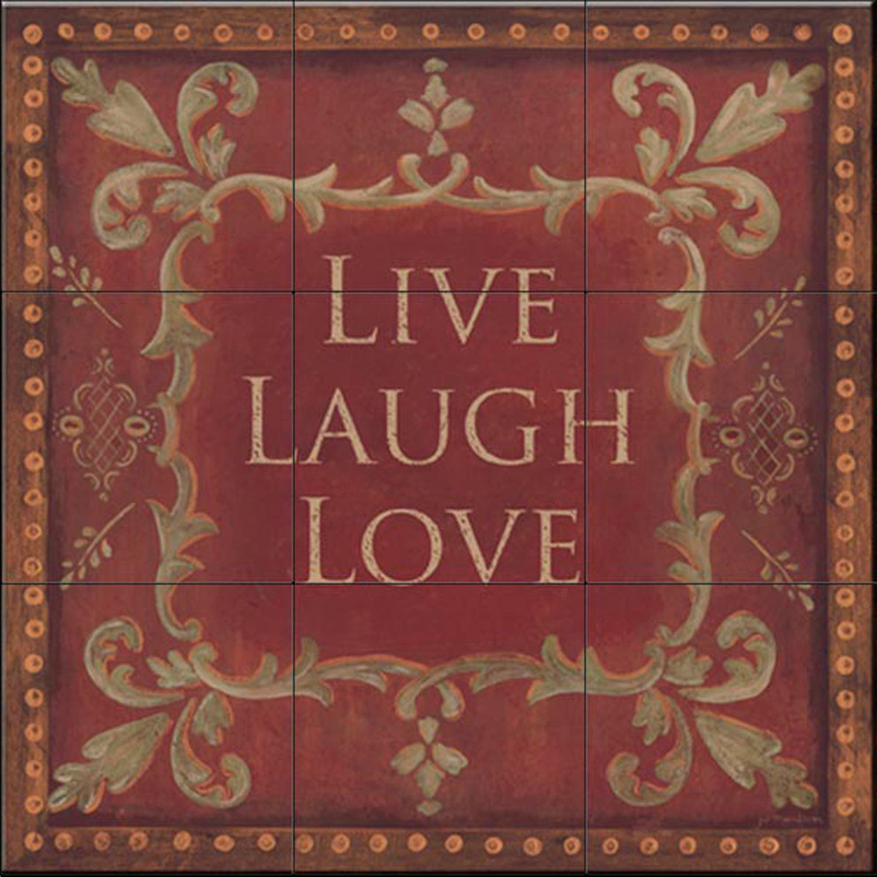 Tile Mural, Live Laugh Love by Jo Moulton